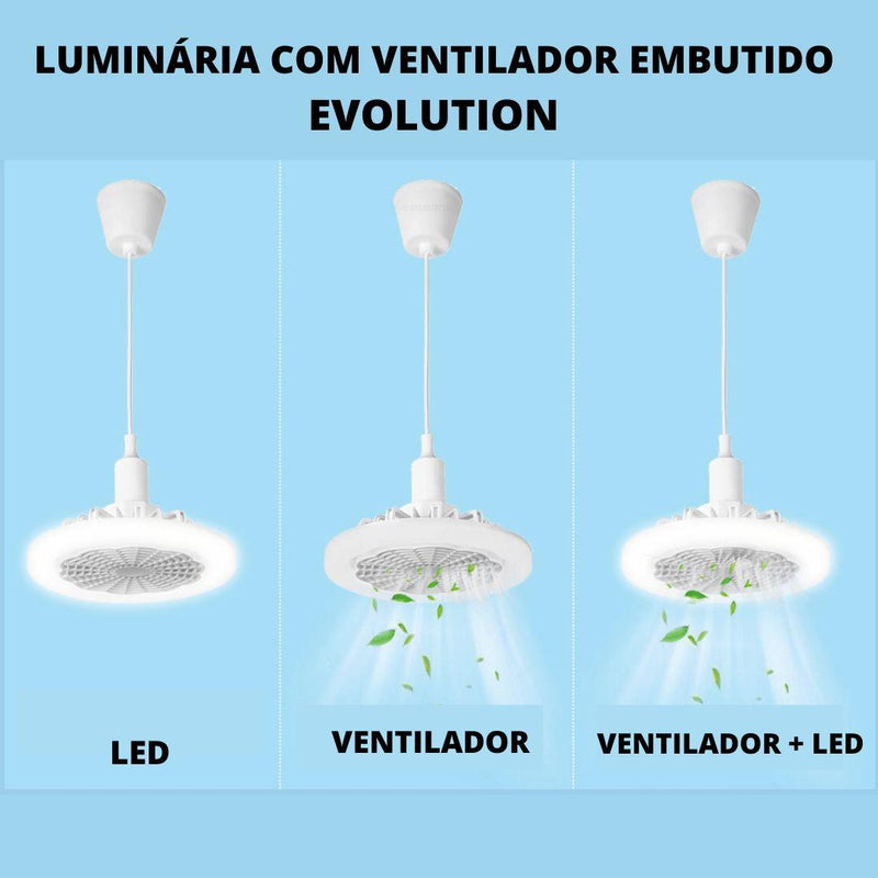 Luminária Led Com Ventilador 2 em 1 | Controle Remoto Incluso Luminária Ventilador Knapp Shop 